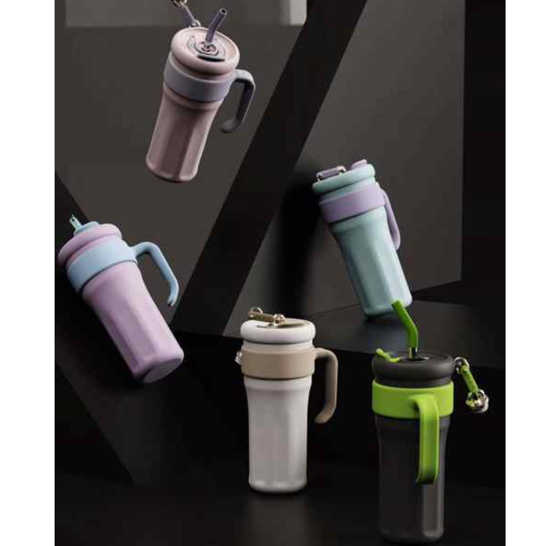 Smart Leakproof Thermal Mug with Handle & Straw Temperature Display